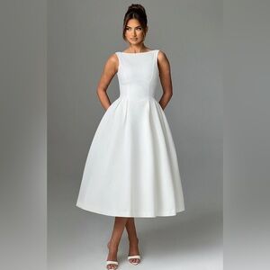 Babyboo-CLARABELLA MIDI DRESS - IVORY - size L (12/14)